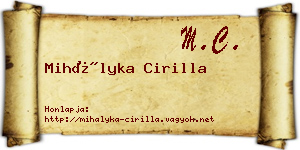 Mihályka Cirilla névjegykártya